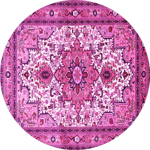 Ahgly Company Indoor Round Persian Pink Traditional Area Rugs, 3' Round
