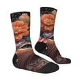 thumbnail image 2 of Goofa Flower Crown Cat Printed Men's Crew Socks, Soft Durable Breathable Moisture-Wicking with Odor Control Cotton socks, 2 of 9