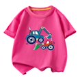 thumbnail image 1 of T-shirt pour Enfants, T-shirt Graphique Décontracté à Manches Courtes et Col Rond avec Mélange Doux de Polyester-Spandex, Tissu Respirant, pour Garçons et Filles de 2 à 10 Ans, 1 of 5
