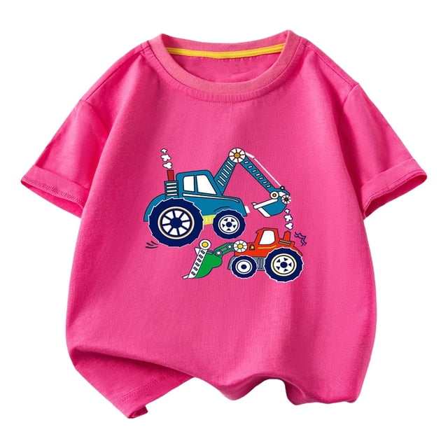T-shirt pour Enfants, T-shirt Graphique Décontracté à Manches Courtes et Col Rond avec Mélange Doux de Polyester-Spandex, Tissu Respirant, pour Garçons et Filles de 2 à 10 Ans