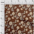 thumbnail image 1 of oneOone Georgette Viscose Brown Fabric Leaves & Rose Floral Sewing Fabric By The Yard Printed Diy Clothing Sewing Supplies 42 Inch Wide, 1 of 4
