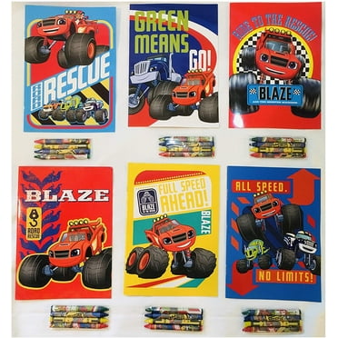 12 Sets of Blaze & The Monster Machine Truck Nickelodeon Coloring Books and Crayon Set Children Party Favors Bag Filler