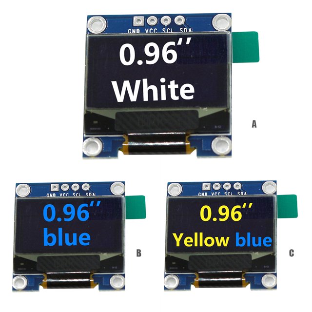 Langgg Display Modules LCD Displays I2C/IIC Port 4 Pin Self-lighting OLED Board Displayed Fitting Self Luminous LED Screens Yellow/Blue 1Set