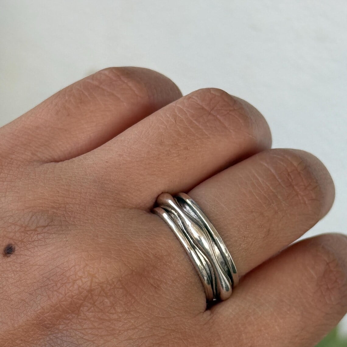 SS DESIGNS- Handmade Boho Fidget Spinner ring for women, 925 boho Spinner ring for her, Thumb spinner ring for her, Birthday gift rings