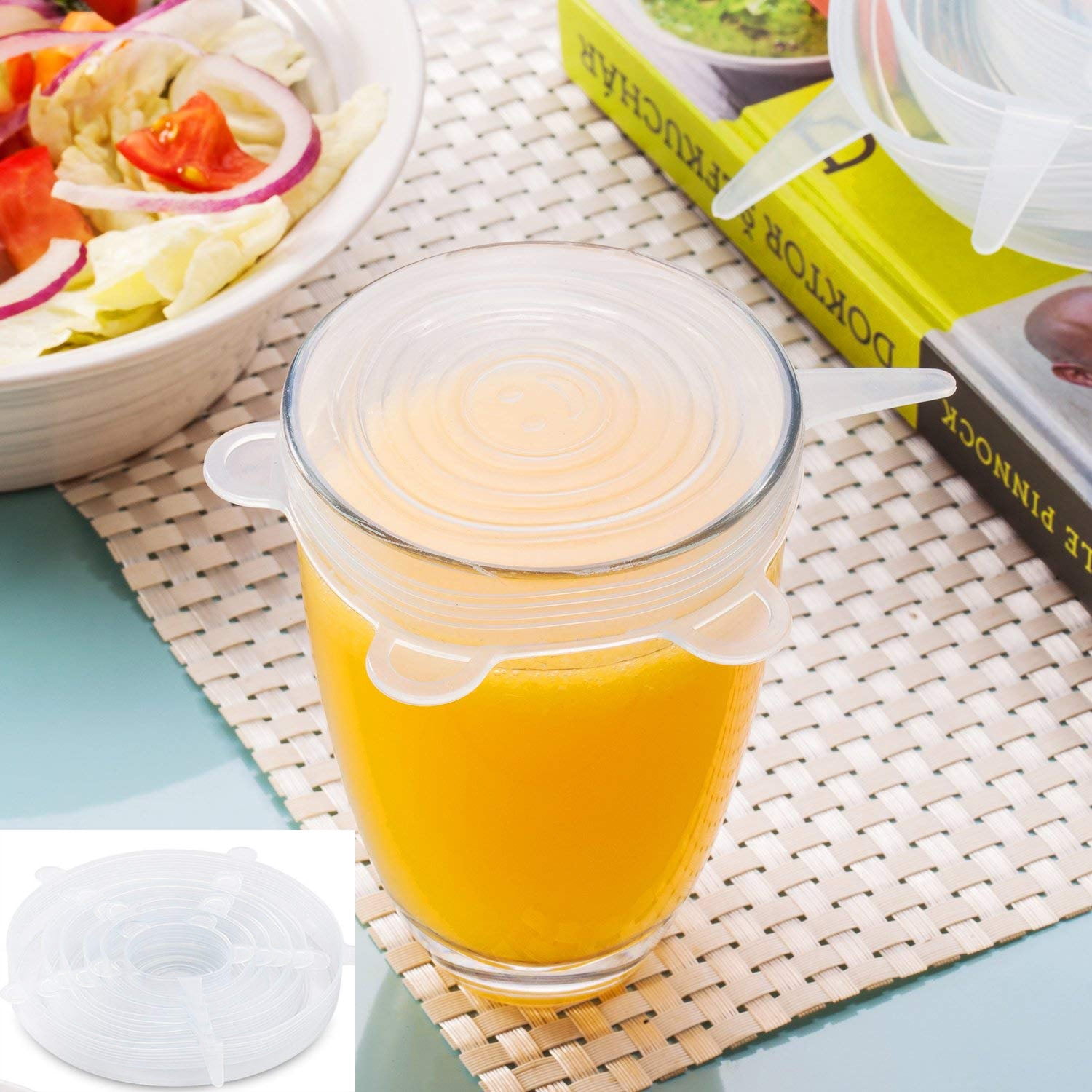 Whaline Lot De 10 Couvercles De Bol Réutilisables En Tissu