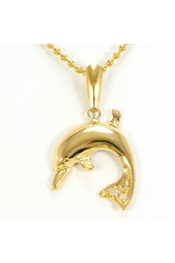 Pre-Owned 18K (18-karat) Yellow Gold Necklace with 0.02ct Diamond, Total Weight 3.8g, 40cm...
