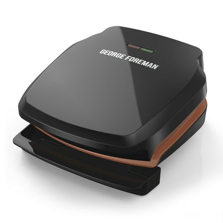 George Foreman 2-Serving Copper Color Classic Plate Grill, Electric Indoor Grill and Panini Press, Black/Copper, (Best Panini Grill Reviews)