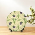 thumbnail image 6 of Picia Green And Purple Grapes Pattern Bone China Decorative Plate – Wall Decor with Stand and Adhesive, Elegant Ornament for Living Room, Office, or Entryway-8in, 6 of 6