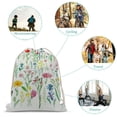 thumbnail image 3 of PIKWEEK Colorful floral print drawstring backpack for sports, camping, travel, backpack for washing, swimming, beach exercise, available in two sizes 13.7*19.6 in, 3 of 7