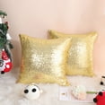 thumbnail image 3 of PiccoCasa 2Pcs Sequin Decorative Throw Pillow Cover, 16"x16", Gold Tone, 3 of 8
