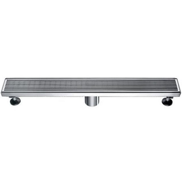 Vidange de Douche Linéaire Moderne en Acier Inoxydable de 24 Po avec Lignes de Rainure