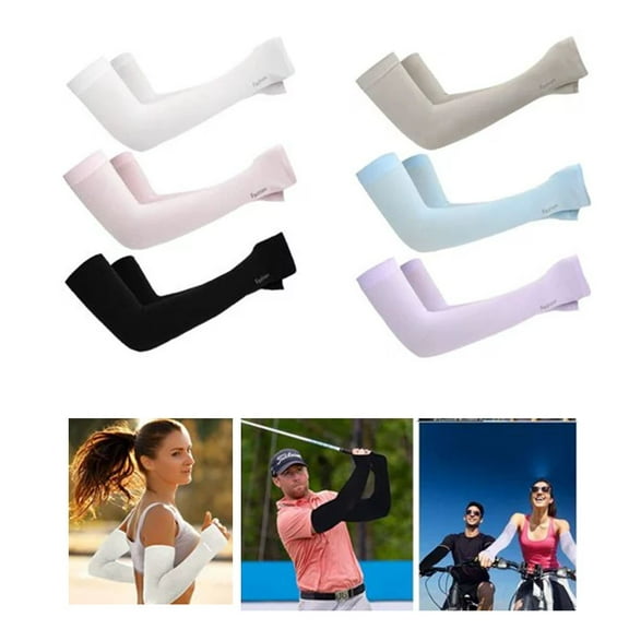 Dsseng 6 Pairs Compression Cooling UV Protection Sun Sleeves Long Arm Cover Warmers for Men Women