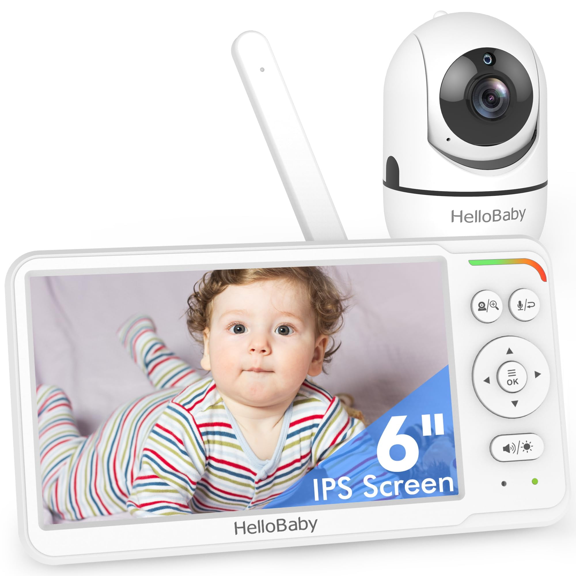 Hellobaby baby monitor with camera and audio 6 world first ips