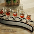 thumbnail image 1 of Shelf Desktop Bamboo 6 Bottles Wine Cup Rack Glass Holder Display Shelf Organizer, 1 of 8