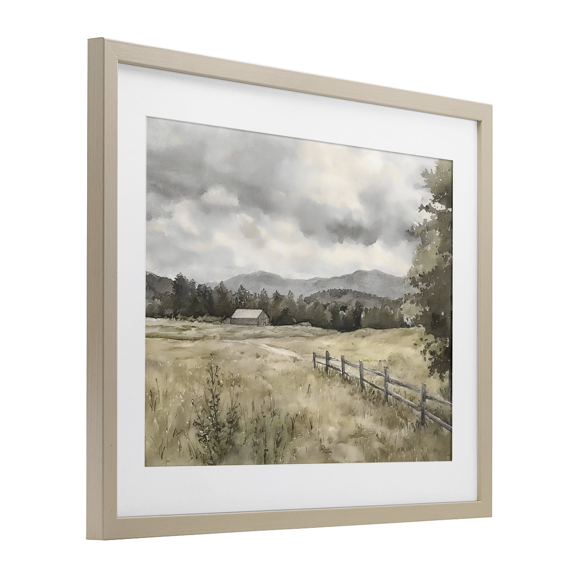 Stupell Industries Muted Valley Cottage Birch Framed Print Under Glass, design by Riley B