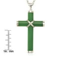 thumbnail image 2 of 925 Sterling Silver/Rhodium 18 Inch Mens Extra-large Green Dyed Jade Religious Faith Cross Necklace (35mm X 60mm) Neckla, 2 of 2