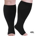 thumbnail image 4 of Calcetines de compresión Qarigey 2 pares de pantorrilla ancha cuidado de la salud larga duración transpirables Negro/Punta 4XL, 4 of 6