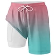 thumbnail image 3 of IWRICH Men's Big and Tall Swimming Trunks with Compression Liner 2 in 1 Swim Shorts with Pockets Hot Pink XXXL, 3 of 4
