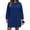 Navy A, variant on Ashirexll Long Sleeve Dress for Women Plus Size Loose Long Sleeve Round Neck Solid Color with Pockets Midi Dress