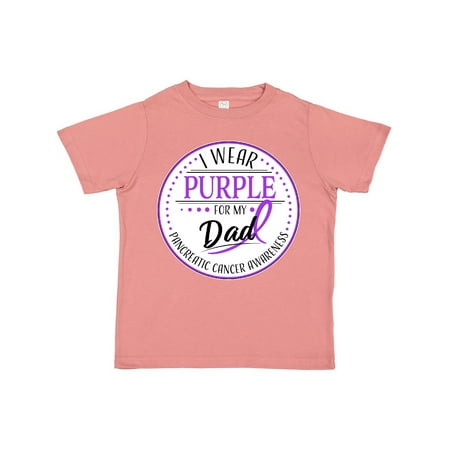 

Inktastic I Wear Purple for my Dad- Pancreatic Cancer Awareness Gift Toddler Boy or Toddler Girl T-Shirt