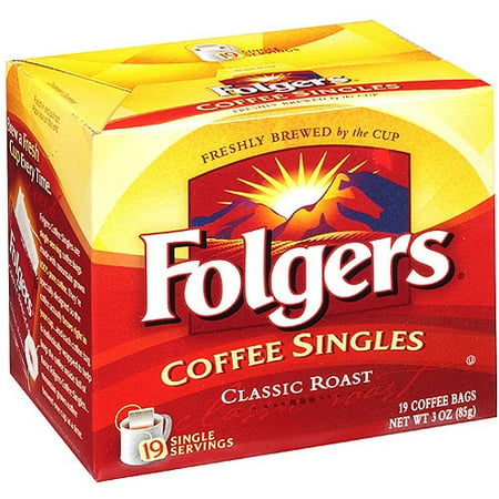Folgers Classic Roast Coffee Singles, 3 oz