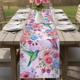 thumbnail image 4 of Colorful Spring Floral Table Runner 90 Inches, Watercolor Birds Farmhouse Art Bed Runner Dresser Scarves Tabletop for Indoor Outdoor Parties/Ceremony/Banquet, 13" x 90", 4 of 9