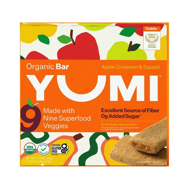 Yumi Organic Apple and Cinnamon Squash Toddler Snack Bars 3.7oz