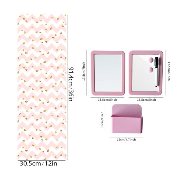 accesorios magnéticos para casilleros de niñas con espejo de pizarra magnética y portalápices magnético, artículos esenciales para la vuelta al cole, decoración para casilleros escolares, organizador