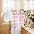 thumbnail image 3 of No Hook Shower Curtain, Easter Shower Curtains for Bathroom with See Through Top Window, Spring Rabbit Eggs Nature Botanicals Pink Plaid Waterproof & Washable Bath Curtain Standard 72"x72", 3 of 9