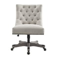 thumbnail image 2 of Linon Dixie Chaise de Bureau à Roulettes Capitonnée Rembourrée en Bois, Beige Naturel, 2 of 12