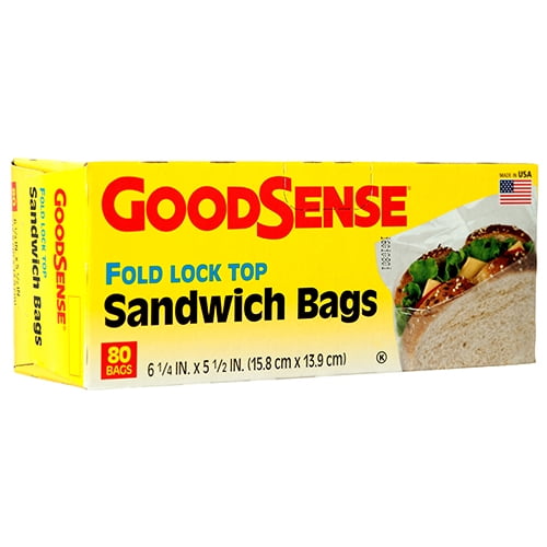 New 304308 Goodsense Sandwich Bags 80 Ct Fold Lock (24Pack) Disposable