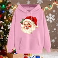 thumbnail image 4 of Brondbend Christmas Hoodies Women Pull over Hoodie for Womens Long Sleeved Pocket Drawstring Pullover Print Comfortable Loose Tops Ladies Festival Fall Winter Clothes Pink, 4 of 4
