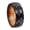 black, variant on Men's Women's Stainless Steel 8mm Hammered Pattern Wood Grain Inlay Ring Gold Size 13