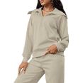 thumbnail image 6 of Lounge Sets For Women 2025 Half Zip Sweatshirt And Wide Leg Sweatpant 2 Piece Outfits Sweatsuit Tracksuit, 6 of 7