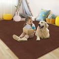 thumbnail image 6 of Washable Rug 8x10 Large Solid Shaggy Wool Rugs Super Soft Premium Plush Rug Modern Solid Shaggy Fuzzy Shag Carpets Kids Nursery Office DormBrown, 6 of 7