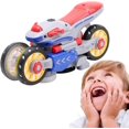 thumbnail image 1 of Motorcycle Transform, Electric Motorcycle Transform 360 Degree Rotating, 4 Wheels Motorcycle Toys with Music LED Light for Kids Boys Kindergarten, 1 of 4