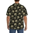 thumbnail image 3 of Sikiie funny Retro Skull Men's Wrinkle Free Untucked Cuban Shirt Business Casual Button Down Shirts Short Sleeve ShirtLarge, 3 of 5