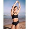thumbnail image 3 of Top de Bikini CRZ YOGA con Cordones y Escote en V Negro Mediano, 3 of 7