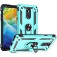 thumbnail image 1 of FYBTO Compatible with LG Stylo 5 Case, LG Stylo 5 Plus/LG Stylo 5V / LG Stylo 5X (6.2 Inch) Armor Protective Case with Metal Ring Holder Kickstand Shockproof Military Grade Hard Cover - Azure, 1 of 5