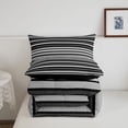 thumbnail image 5 of Erosebridal Minimalist Striped Full Size Comforter Sets,Stripes Art Bedding Comforter Set,Black Reversible,3 Pieces,1 Comforter and 2 Pillowcases, 5 of 7