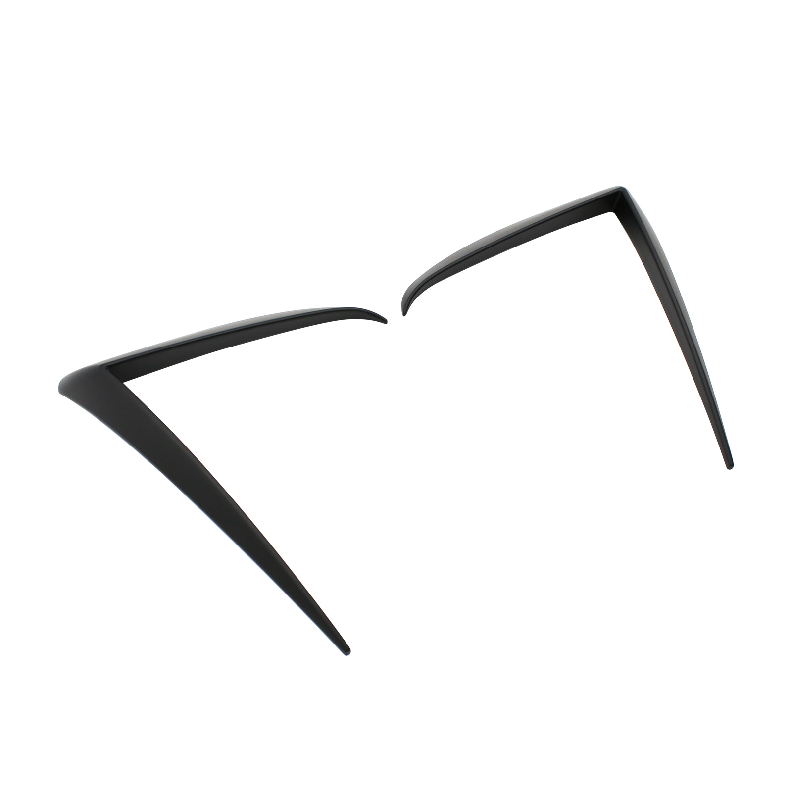 Ikon Motorsports Fog Light Eyelid Trim Compatible with 2025-2026 Tesla Model Y Juniper, IKON Style Driving Lamp Bezel ABS Plastic Eyebrow Spoiler Matte Black Front Side Decoration Frame 2PC
