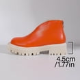 thumbnail image 5 of Platform Ankle Booties for Women 2025 Fashion Casual Leather Cut Out Chunky Slip on Short Boots Back Zipper, 5 of 7