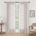 thumbnail image 1 of AIR-Light Filtering Linen Curtains 96 Inches Long 2 Panels Set, Semi Sheer Extra Long Window Curtain Drapes for Living Room Dining Room, Back Tab Floor to Ceiling Curtains 8 FT, 1 of 4