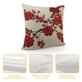 thumbnail image 4 of JEUXUS  Decorative Pillow Covers for Couch Red Branch Oriental Painting Plum Revival Blossom Floral Spring Cherry Beauty Brush China Chinese Decorative Square Pillow Covers for Couch, 4 of 5