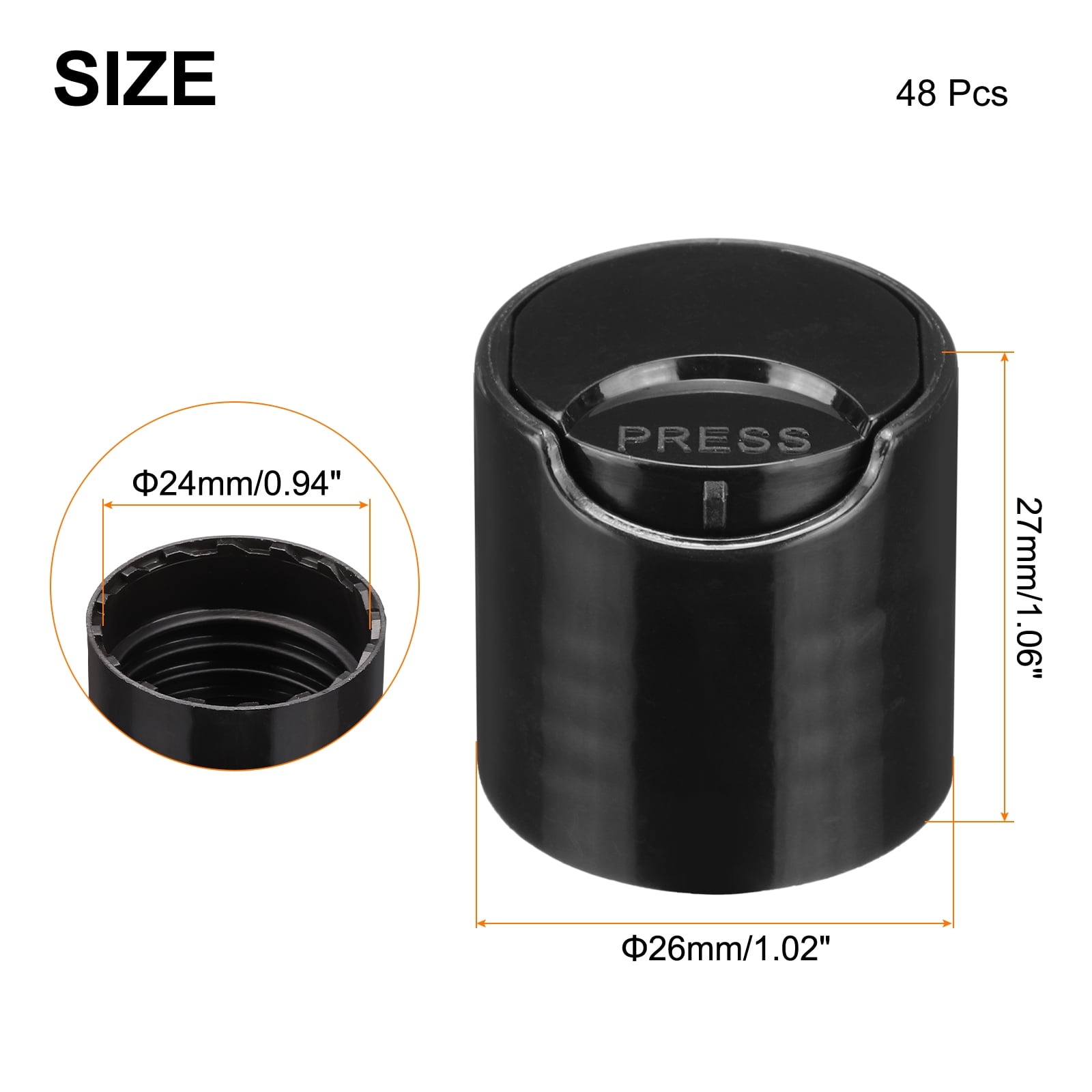 Unique Bargains Disc Top Caps Press Cap for Lotion Shampoo Containers Black White 12Pcs