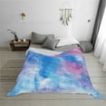 thumbnail image 2 of YFYANG Lightweight Warm Flannel Blanket, Abstract Blue Watercolor Art Throw Blanket for Bed, Sofa, Travel, Camping, 80"x60", 2 of 7