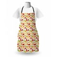 thumbnail image 3 of Food Apron, Cartoon Pattern of Pepper Apple Watermelon Kiwi Carrot Cherry Peas Orange Lemon, Unisex Kitchen Bib with Adjustable Neck for Cooking Gardening, Adult Size, Multicolor, by Ambesonne, 3 of 4