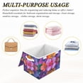 thumbnail image 6 of Yayeee Collapsible Cube Storage Bin with Lid Fabric Closet Decorative Basket with Handles, Large Purple Flowers, 6 of 7