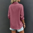 thumbnail image 5 of Gytharion Women's Plus Size Dress Shirts Soild Color Stain Silk Lapel Long Sleeve Shirts Casual Button Down Blouse, 5 of 6