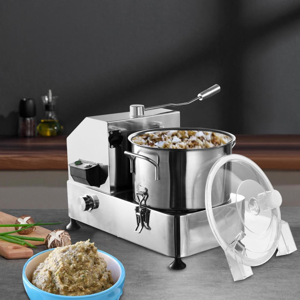 650W Commercial-Grade Food Processor, Large Capacity Stainless Steel Chopper for Bulk Fruit Vegetable Prep, Cafeteria Use